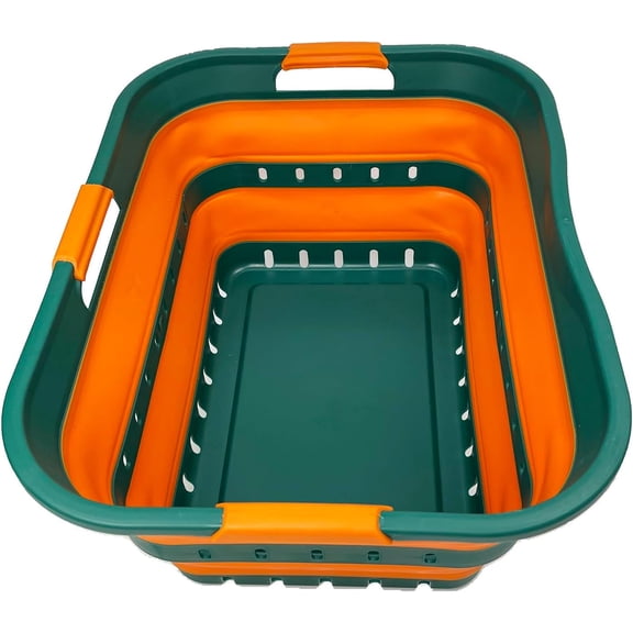 SAMMART 42L (11 gallon) Collapsible Plastic Laundry Basket - Foldable Pop Up Storage Container/Organizer - Space Saving Hamper/Basket