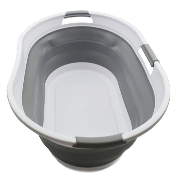 SAMMART 44L Collapsible Plastic Laundry Basket - Foldable Pop Up Storage Container / Organizer - Portable Washing Tub - Space Saving Hamper / Basket - Water Capacity: 35L