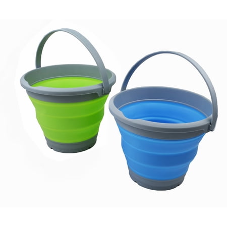 SAMMART 5.5L (1.4 Gallon) Collapsible Plastic Bucket - Foldable Round Tub - Portable Fishing Water Pail - Space Saving Outdoor Waterpot