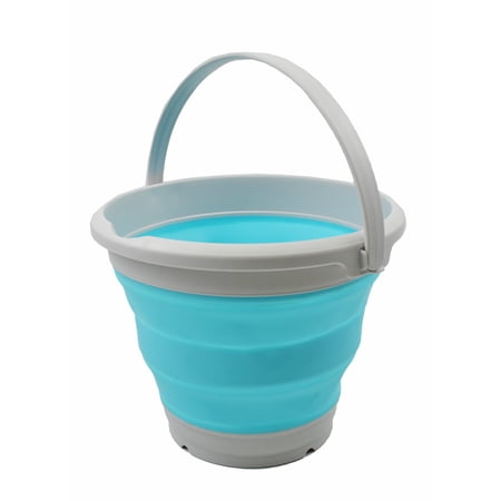SAMMART 5.5L (1.4 Gallon) Collapsible Plastic Bucket - Foldable Round Tub - Portable Fishing Water Pail - Space Saving Outdoor Waterpot