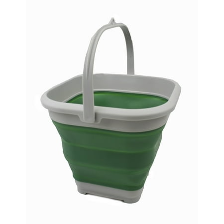 SAMMART 5.5L (1.4 Gallon) Collapsible Square Handy Bucket / Foldable SquareWater Pail / Portable Tub with Handle