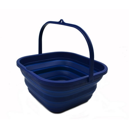 SAMMART 5.5L (1.4 Gallon) Collapsible Square Handy Bucket / Foldable SquareWater Pail / Portable Tub with Handle