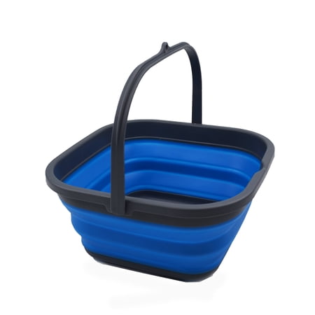 SAMMART 5.5L (1.4 Gallon) Collapsible Square Handy Bucket / Foldable SquareWater Pail / Portable Tub with Handle