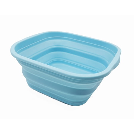 SAMMART 5.5L (1.4 Gallons) Collapsible Tub - Foldable Dish Tub - Portable Washing Basin - Space Saving Plastic Washtub
