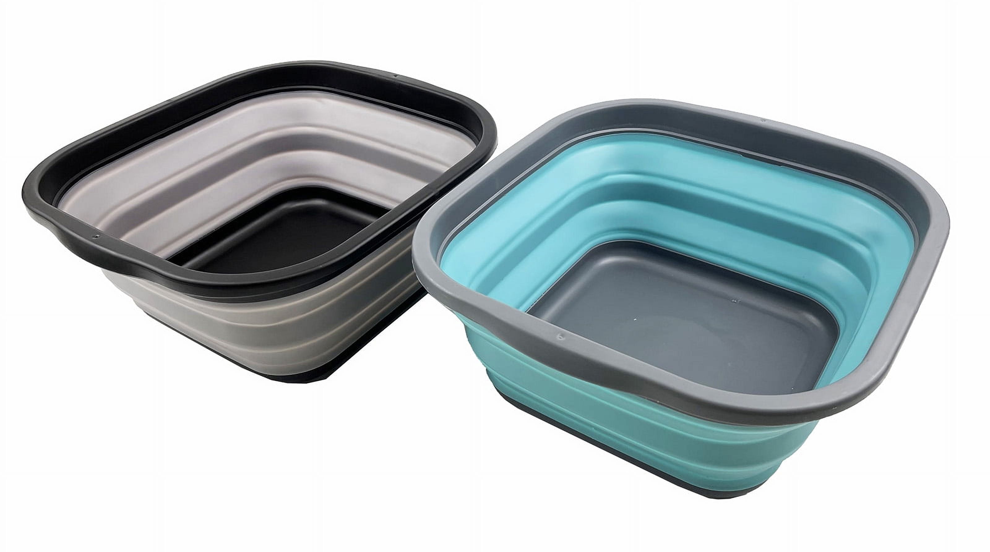SAMMART 2.6L Collapsible Colander & Bowl Set - Foldable TPE/PP, Space Saving, Dish Washing Tub