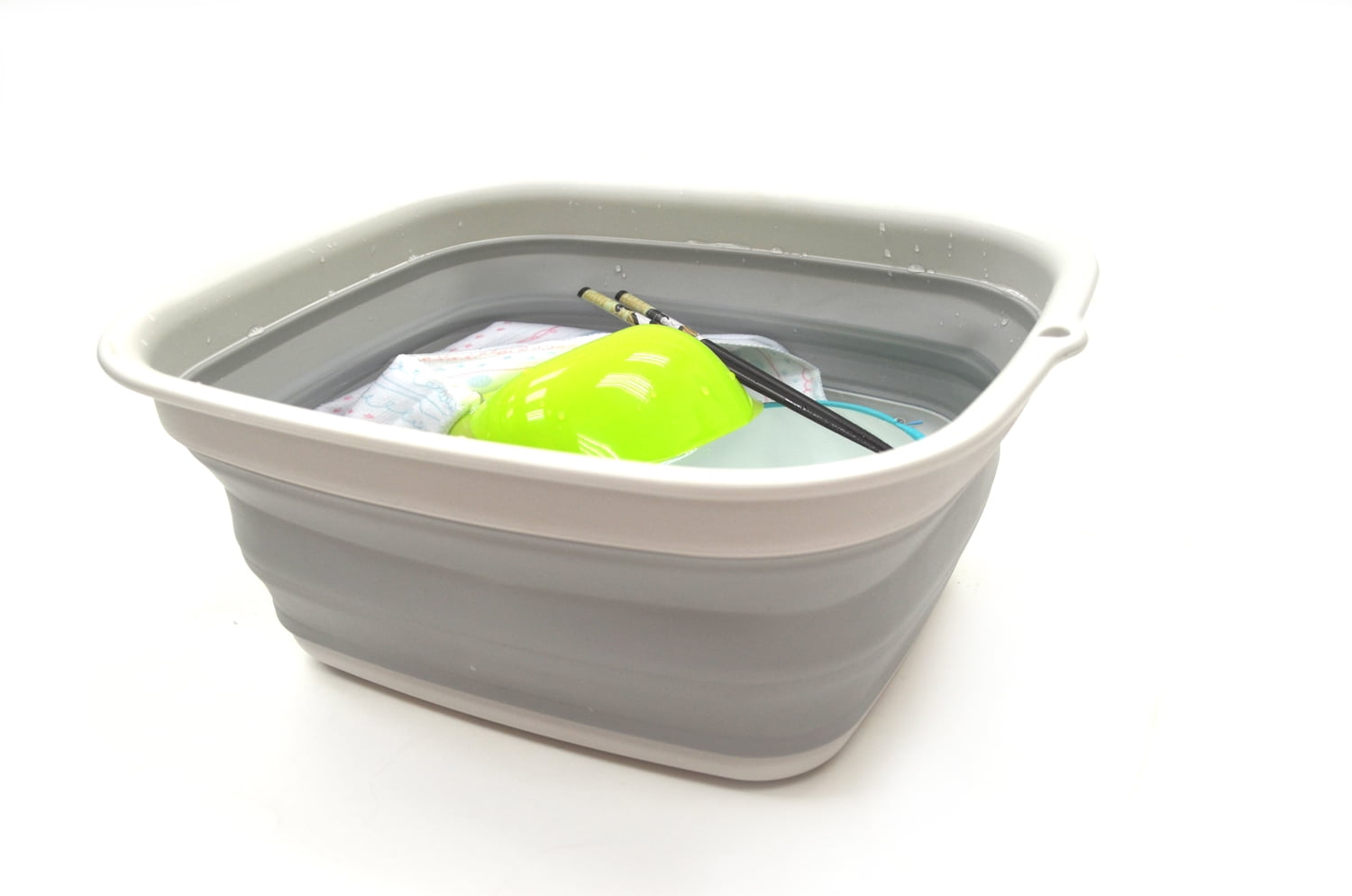 SAMMART 9.45L (2.5 Gallon) Collapsible Tub - Foldable Dish Tub - Portable  Washing Basin - Space Saving Plastic