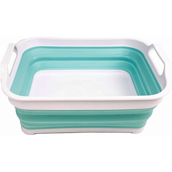 SAMMART 7L (1.85 Gallon) Collapsible Dish Tub - Foldable Portable Washing Basin, Space Saving (Orange)