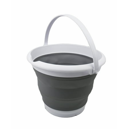 SAMMART 8.5L (2.2 Gallon) Collapsible Plastic Bucket - Foldable Round Tub - Portable Fishing Water Pail - Space Saving Outdoor Waterpot. Size 31cm Dia