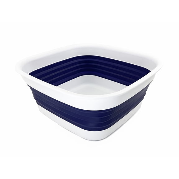 SAMMART 8L (2.1 Gallon) Collapsible Tub - Foldable Dish Tub - Portable Washing Basin - Space Saving Plastic Washtub