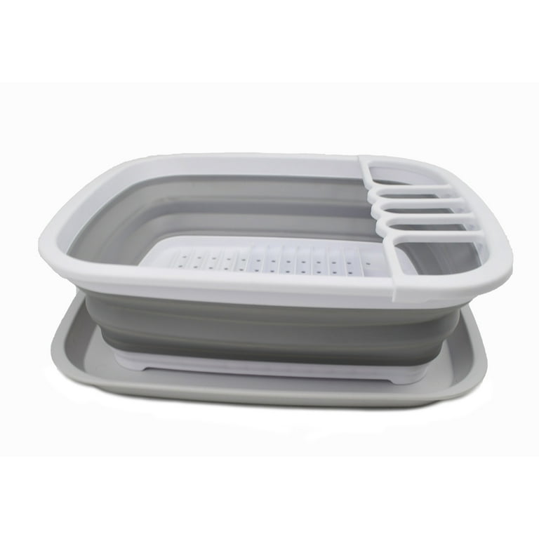 Collapsible Dish Rack And Drainboard Set Foldable Dish Drying Rack Portable  Dish Drainer Dinnerware Organizer