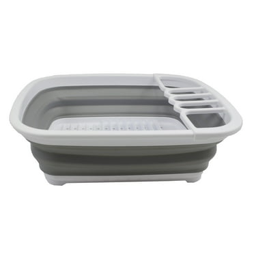 SAMMART 8L (2.11Gallons) Collapsible Dish Drainer - Foldable Drying Rack - Portable Dinnerware Organizer - Space Saving