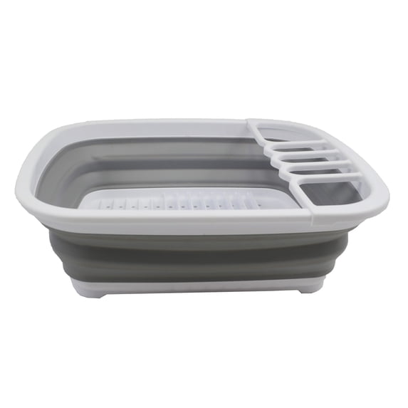 SAMMART 8L (2.11Gallons) Collapsible Dish Drainer - Foldable Drying Rack - Portable Dinnerware Organizer - Space Saving