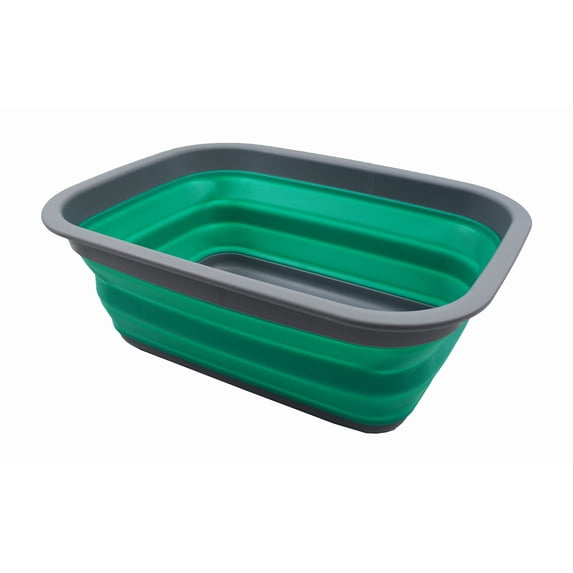 SAMMART 9.2L (2.37Gallon) Collapsible Tub - Portable Outdoor Picnic Basket/Crater - Foldable Shopping Bag - Space Saving Storage Container