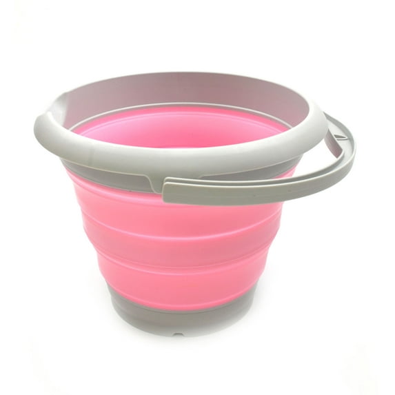 SAMMART Collapsible Plastic Bucket - Foldable Round Tub - Portable Fishing Water Pail - Space Saving Outdoor Waterpot, size 27cm dia