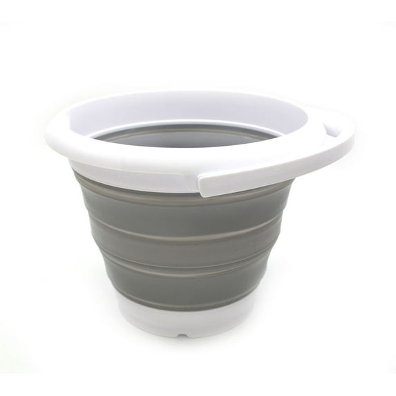 SAMMART Collapsible Plastic Bucket - Foldable Round Tub - Portable Fishing Water Pail - Space Saving Outdoor Waterpot, size 27cm dia