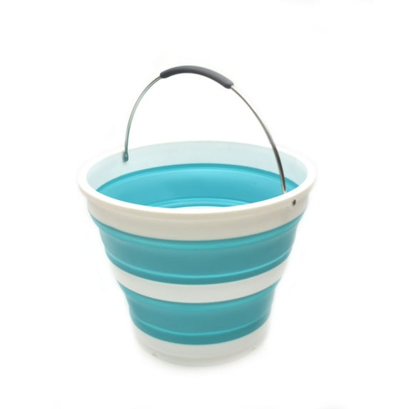 SAMMART Collapsible Plastic Bucket - Foldable Round Tub - Portable Fishing Water Pail - Space Saving Outdoor Waterpot, size 31cm dia
