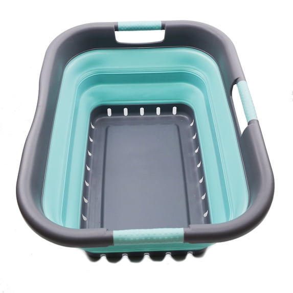 SAMMART Collapsible Plastic Laundry Basket - Foldable Pop Up Storage Container/Organizer - Portable Washing Tub - Space Saving Hamper/Basket