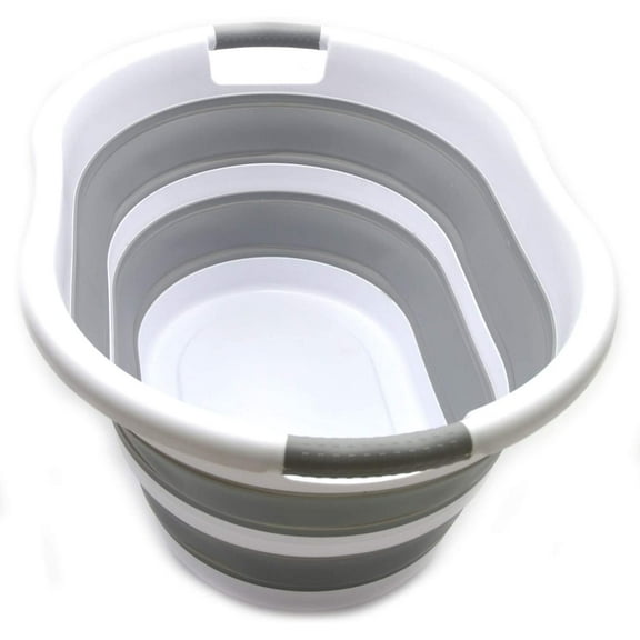 SAMMART Collapsible Plastic Laundry Basket - Foldable Pop Up Storage Container/Organizer - Portable Washing Tub - Space Saving Hamper/Basket