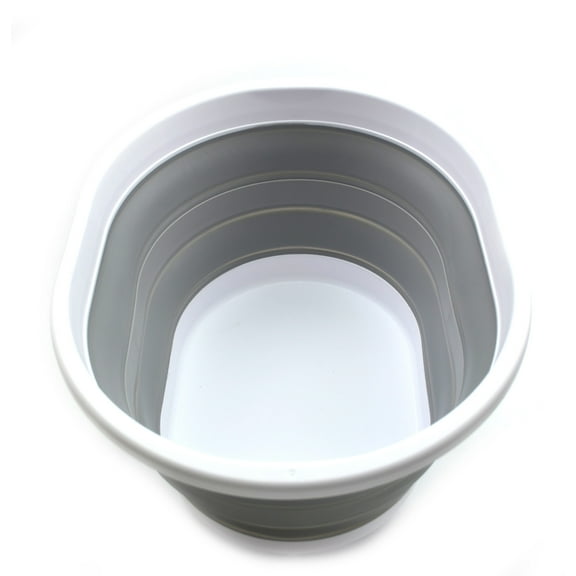 SAMMART Collapsible Plastic Laundry Basket - Oval Tub/Basket - Foldable Storage Container/Organizer - Portable Washing Tub - Space Saving Laundry Hamper