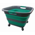 thumbnail image 1 of SAMMART Collapsible Plastic Laundry Basket with Wheels 39L (10.3 Gallons) -Foldable Pop Up Storage Container for Laundry, Camping & Home, 1 of 7