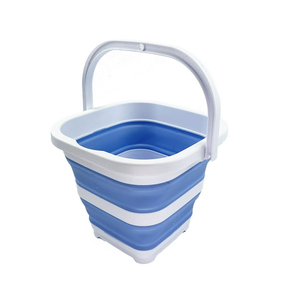 SAMMART Collapsible Rectangular Cleaning Bucket 5L (1.3 Gallon)- Foldable Camping Beach Sand Water Pot Pail- Portable Space Saving Tub for Household, Outdoor Car Washing