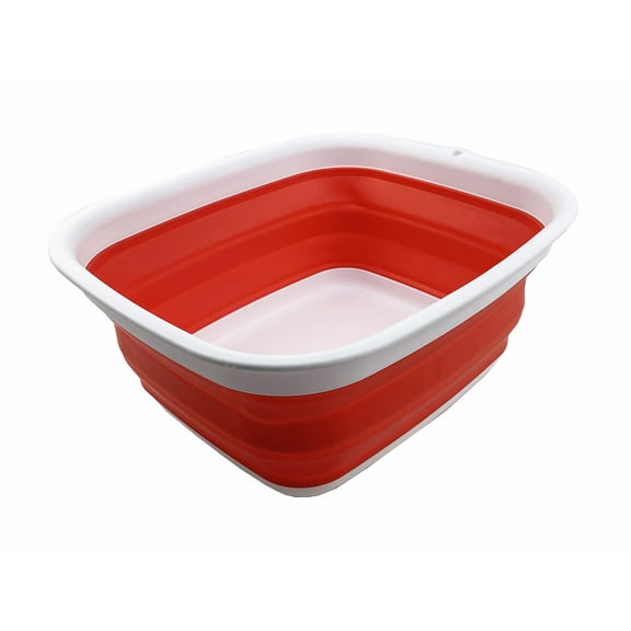 SAMMART Collapsible Tub - Foldable Dish Tub - Portable Washing Basin - Space Saving Plastic Washtub