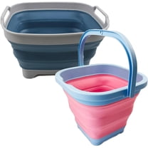 SAMMART Combo Collapsible Dish Drainer with Bucket - Space Saving, Camping Set, Picnic Set, Indoor or Outdoor use, Foldable Storage