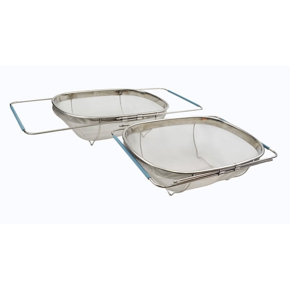 SAMMART Expandable Over The Sink Oval Colander/Mesh Strainer Basket