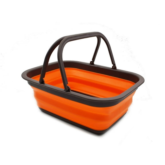 SAMMART SAMMART 9.2L (2.37Gallon) Collapsible Tub with Handle - Portable Outdoor Picnic Basket / Crater - Foldable Shopping Bag - Space Saving Storage Container