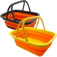 thumbnail image 1 of SAMMART Set of 2 Collapsible Tub with Handle 9.2L (2.37Gallon) - Portable Outdoor Picnic Basket/Crate - Foldable Basin for Washing Dishes,Camping,Hiking, 1 of 7