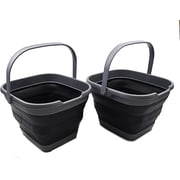 SAMMART Set of 2 10L 2.6 Gallon Collapsible Rectangular Handy Basket/Bucket