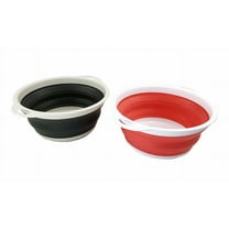 SAMMART Set of 2 2.6L (0.68 Gallon) Collapsible Tub - Foldable Dish Tub - Portable Washing Basin - Space Saving