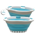 thumbnail image 1 of SAMMART Set of 2 Collapsible 3 Handled Plastic Laundry Basket-Foldable Pop Up Storage Container-Portable Washing Tub-Space Saving Basket, 1 of 9