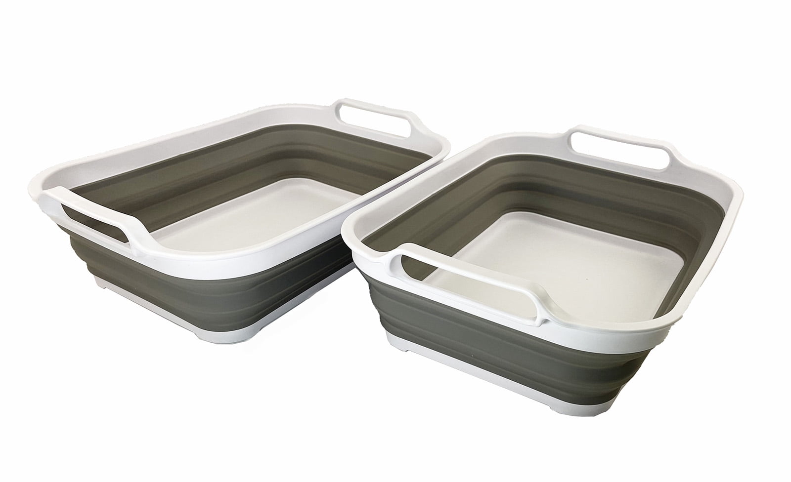 SAMMART 2.6L Collapsible Colander & Bowl Set - Foldable TPE/PP, Space Saving, Dish Washing Tub