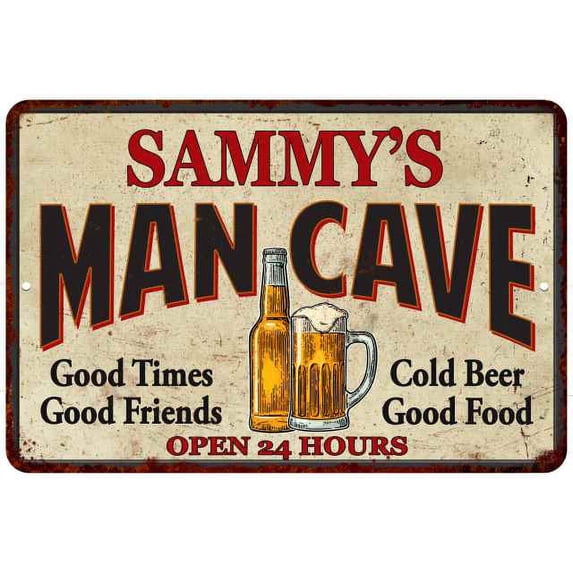 SAMMY'S Man Cave Sign 16 x 24 Matte Finish Metal 116240011416