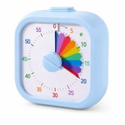 SAMODRA 60 Minute Visual Timer for Kids, Visual Countdown Timer for Classroom Office Kitchen, Timer for Kids Desk with Silent Operation Blue Rainbow