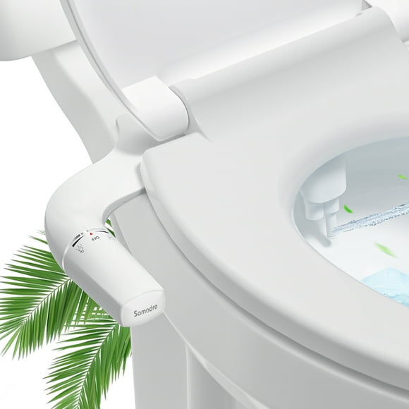 SAMODRA Bidet Attachment Ultra-Slim Toilet Seat Attachment Dual Nozzle Bidet Adjustable Water Pressure Non-Electric Ass Sprayer