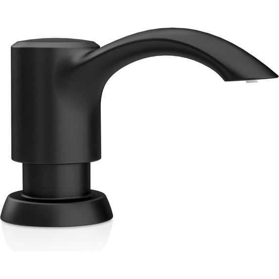 SAMODRA Kitchen Sink Soap Dispenser Refill from Top Countertop Kitchen Bathroom Soap Dispenser with 13 oz Bottle (Black Matte)
