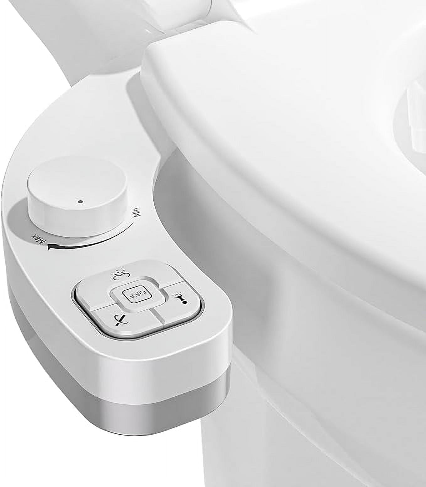 SAMODRA Non-Electric Bidet - Self Cleaning Dual Nozzle Bidet Attachment with Independent Adjustable Water Pressure (White)