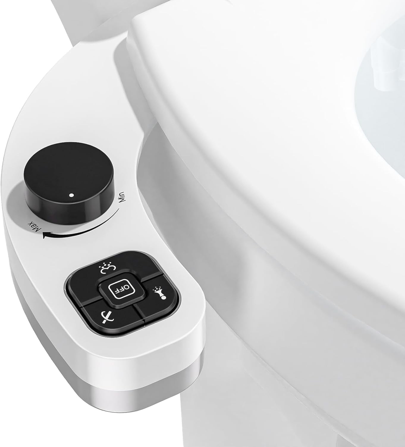 Bidet Attachment, ANBSR Black Ultra-Slim Bidet Dual Nozzle Feminine Wash And Posterior Wash Bidet Attachment For Toilet, Non-Electric Fresh Cold Water