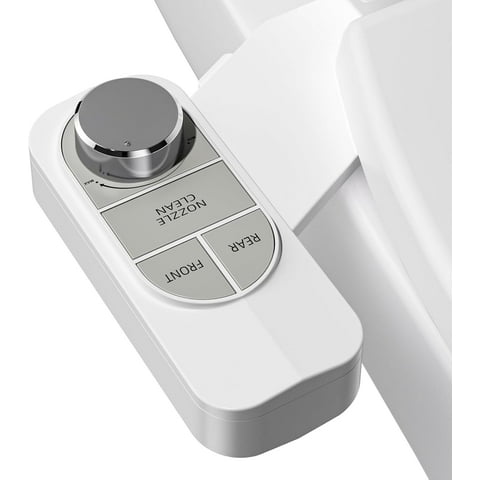 SAMODRA Non-Electric Bidet - Self Cleaning Dual Nozzle (Frontal and Rear Wash) Fresh Water Bidet Toilet Seat Attachment with Independent Adjustable Water Pressure