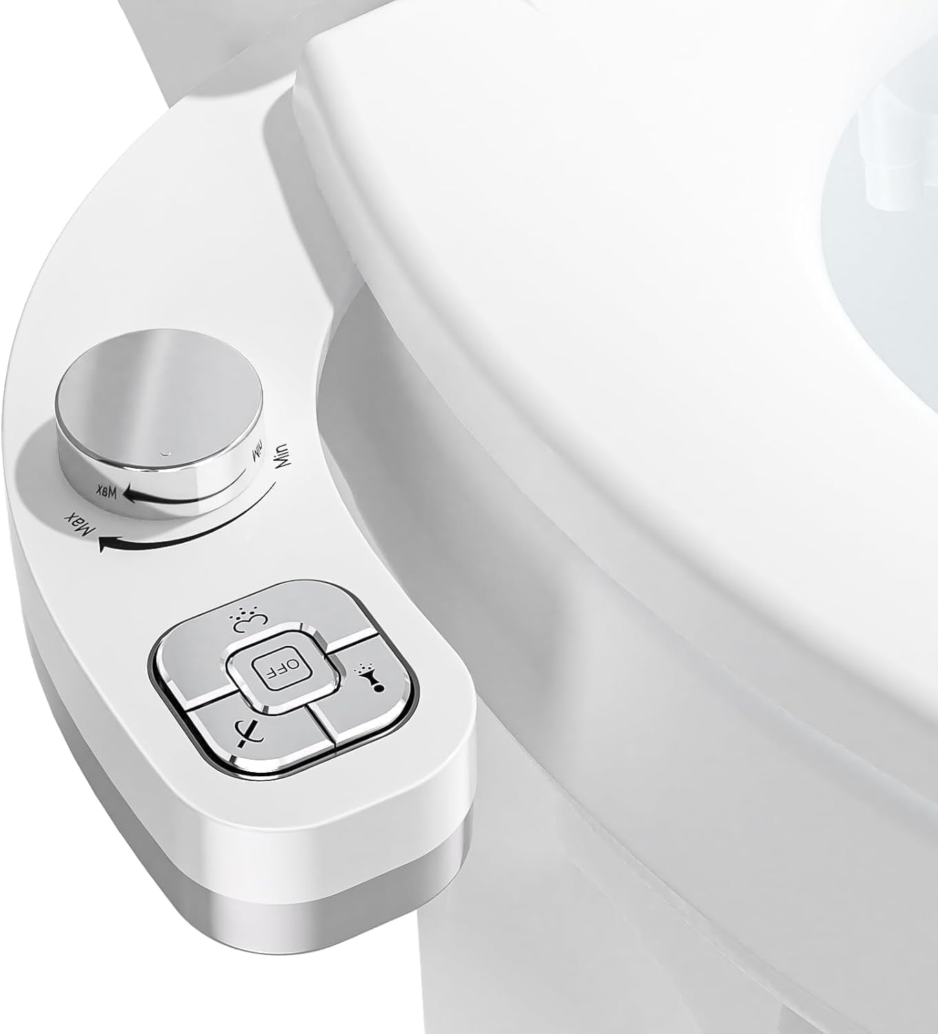 SAMODRA Non-Electric Bidet - Self Cleaning Dual Nozzle Bidet Attachment with Independent Adjustable Water Pressure (Chrome Silver)