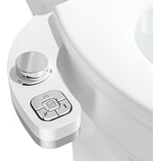 SAMODRA Non-Electric Bidet - Self Cleaning Dual Nozzle Bidet Attachment with Independent Adjustable Water Pressure (Chrome Silver)