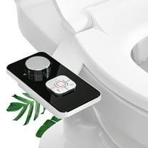 SAMODRA Non-Electric Bidet Toilet Seat Attachment with Pressure Controls, Self-Cleaning Dual Nozzles - Black