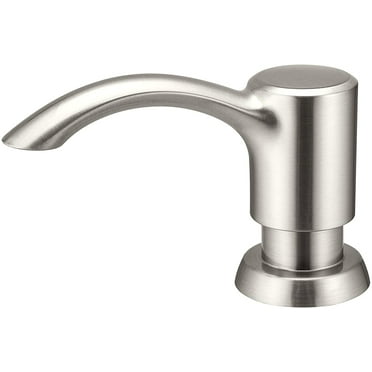 SAMODRA Soap Dispenser for Kitchen Sink Counter Dispenser 17 oz Bottle Built in Refill from The Top (Brushed Nickel)