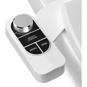 SAMODRA Non-Electric Bidet - Self Cleaning Dual Nozzle (Frontal and Rear Wash) Fresh Water Bidet Toilet Seat Attachment with Independent Adjustable Water Pressure (Classic Silver)