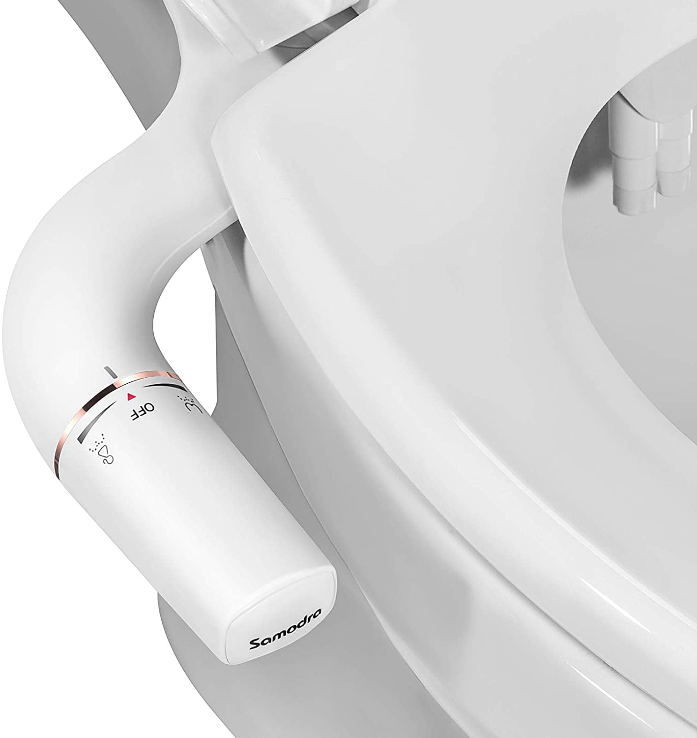 SAMODRA Ultra-Slim Bidet Attachment for Toilet - Dual Nozzle Hygienic Bidets for Existing Toilets - Adjustable Water Pressure Fresh Water Toilet Bidet