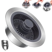 SAMODRA Upgraded 3 in 1 Kitchen Sink Strainer and Stopper, Stainless Steel Drain Strainer Combo for Kitchen Sink, US Standard 3-1/2 Drain