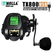 SAMOLLA Baitcasting Fishing Reel Electronic Big Led Screen High Speed 7.21 10kg Saltwater Waterproof Cast Drum Wheel Casting