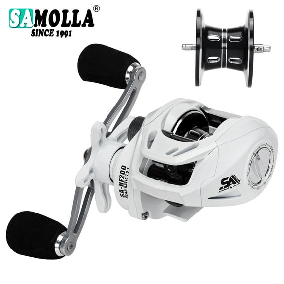SAMOLLA New Baitcasting Reel Casting Fishing Reel Saltwater Long Shot Ultralight 6+1BB Drag Clciker 7.2:1 High Speed